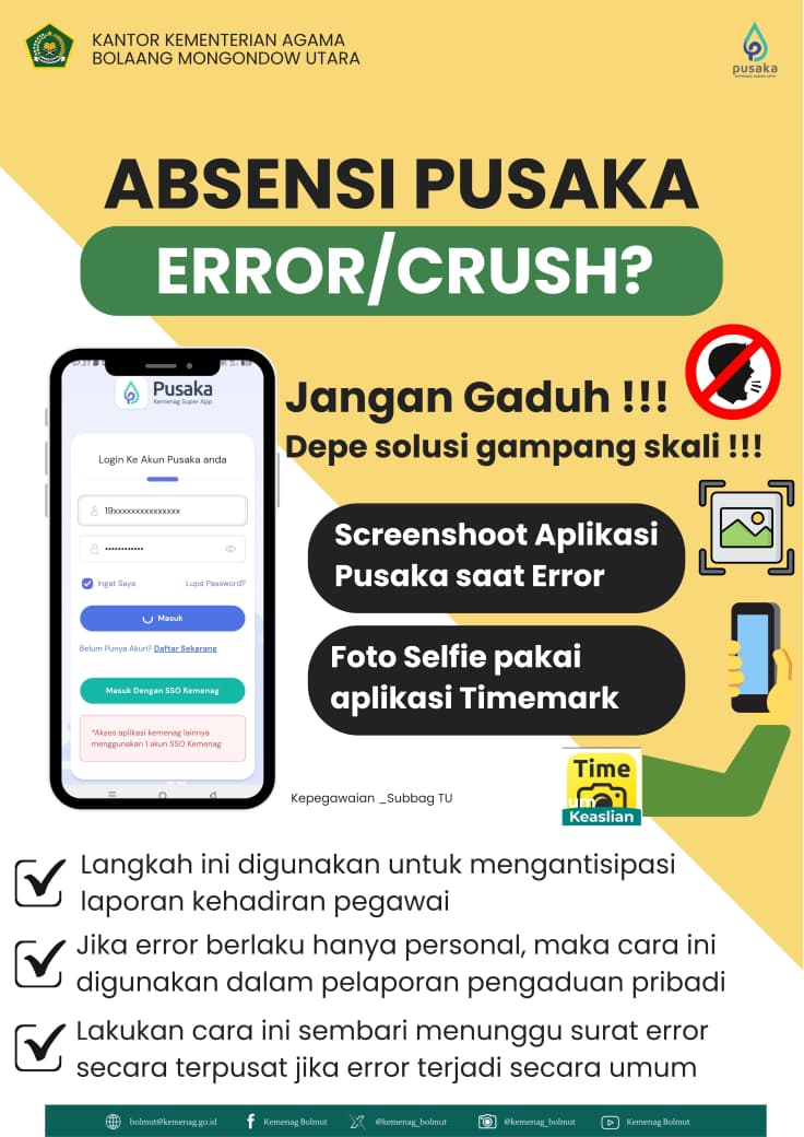 ABSENSI PUSAKA EROR/CRUSH?